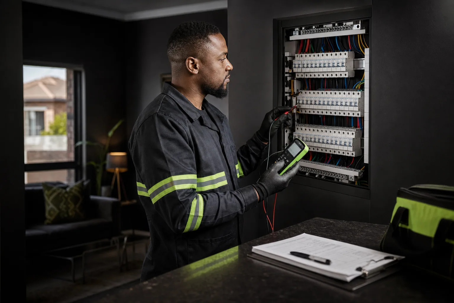 Electrical COC testing at a residential distribution board