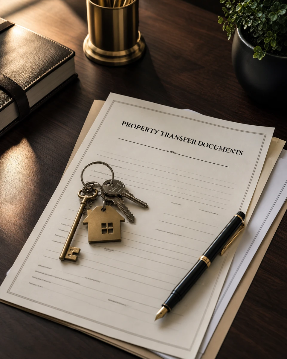 Property transfer documents and keys representing an Electrical COC for a Krugersdorp sale